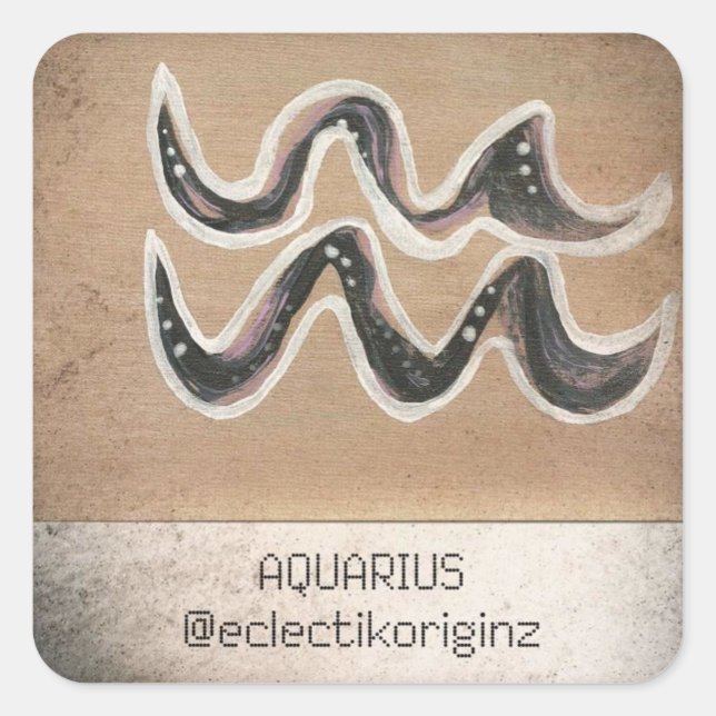 Aquarius Square Sticker (Front)