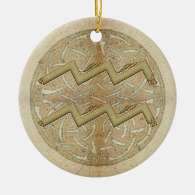 Aquarius Star Sign Personalised Ornament (Front)