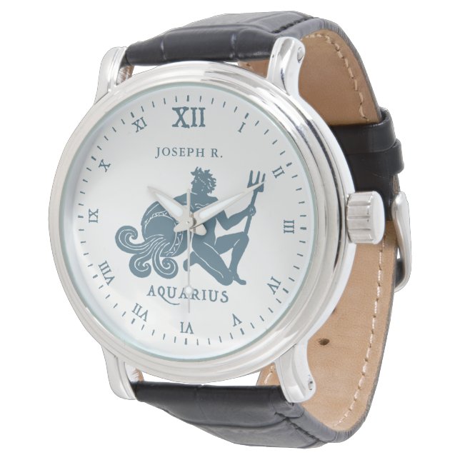 Aquarius Star Sign Vintage Art | Customised Watch (Angled)