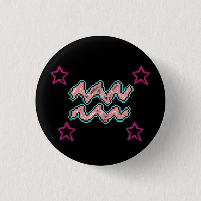 AQUARIUS Stars 3 Cm Round Badge (Front)