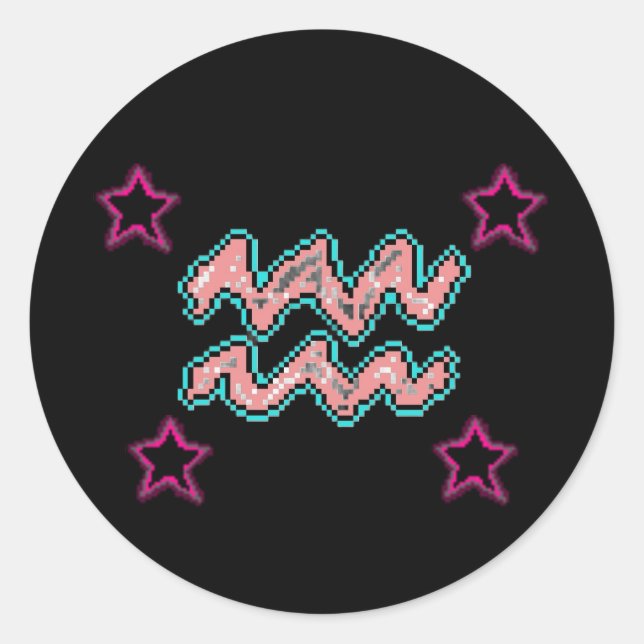 AQUARIUS Stars Classic Round Sticker (Front)