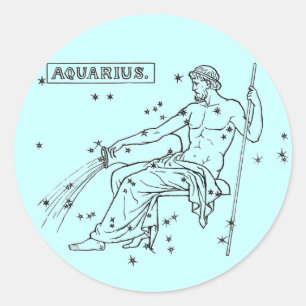 Aquarius  Stickr Classic Round Sticker