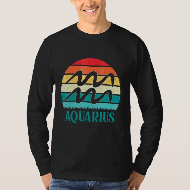 Aquarius Sunset Zodiac T-Shirt (Front)