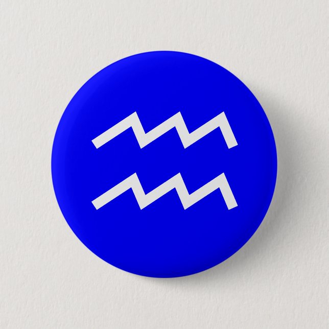 Aquarius Symbol - Customised 6 Cm Round Badge (Front)