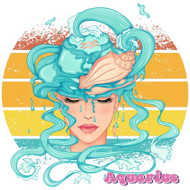 Aquarius T-Shirt (Aquarius (January 20 - February 18):
"Innovation Flows, Wherever Your Mind Goes!"
)