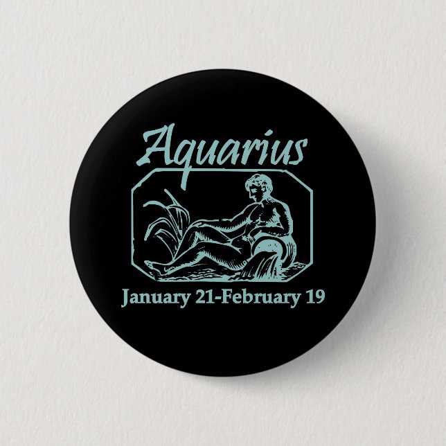 Aquarius Teal 6 Cm Round Badge (Front)