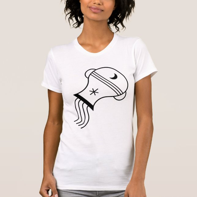 Aquarius the water bearer black graphic star sign T-Shirt (Front)
