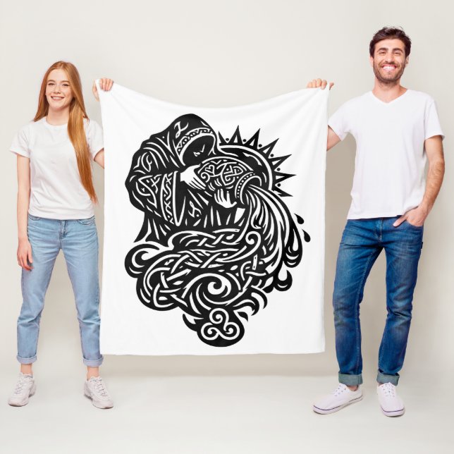 Aquarius — The Water Bearer by BurnsInHell Fleece Blanket (In Situ)