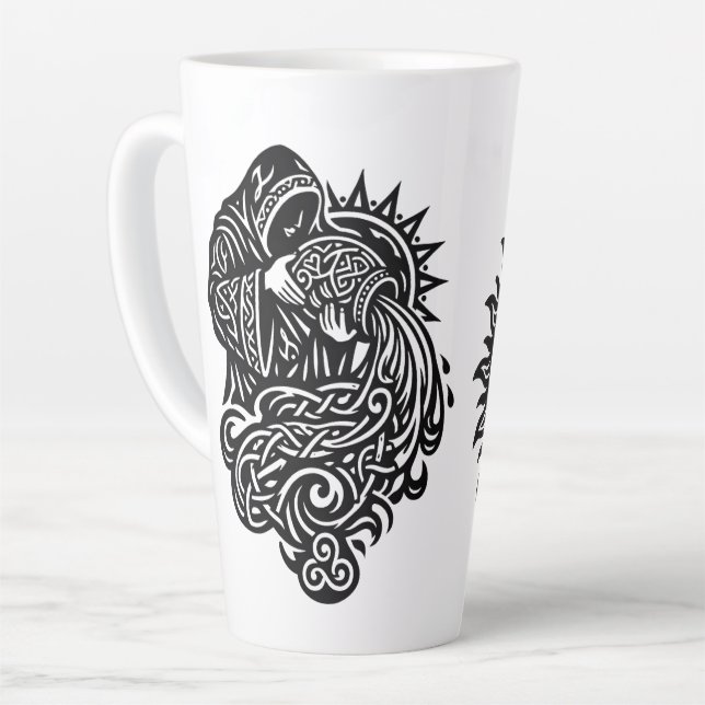 Aquarius — The Water Bearer by BurnsInHell Latte Mug (Left Angle)