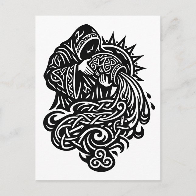 Aquarius — The Water Bearer by BurnsInHell Postcard (Front)