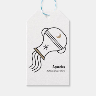 Aquarius the water bearer personalized party favor gift tags