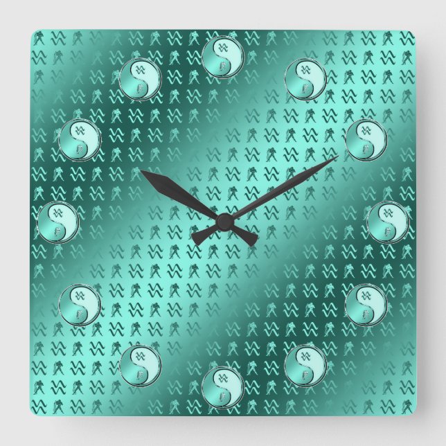 Aquarius the Water Bearer Square Wall Clock (Front)