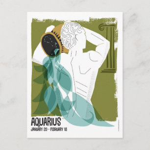 Aquarius the Water Bearer Zodiac Postcard