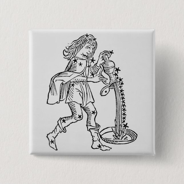 Aquarius (the Water Carrier) an illustration from 15 Cm Square Badge (Front)