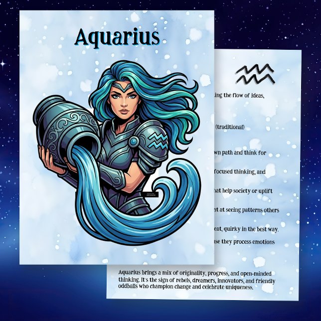 Aquarius Traits, Dates and Energy Postcard (Creator Uploaded)