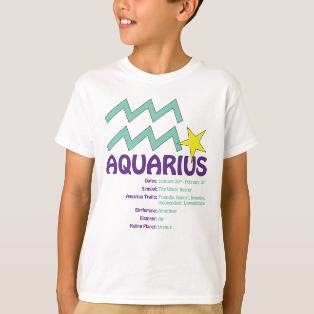 Aquarius Traits Kids T-Shirt (Front)