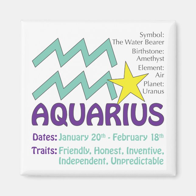Aquarius Traits Magnet (Front)