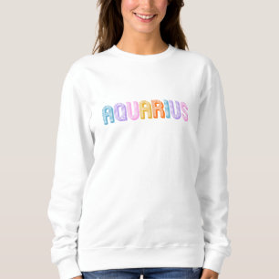 Aquarius typography trendy zodiac colourful shirt