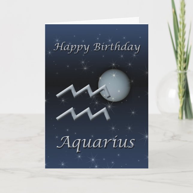 Aquarius Uranus Happy Birthday Greeting Card (Front)