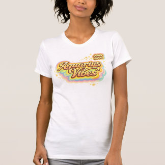 Aquarius Vibes Retro Zodiac T-Shirt | Astrology