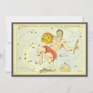 Aquarius, Vintage Constellation, Urania's Mirror Invitation