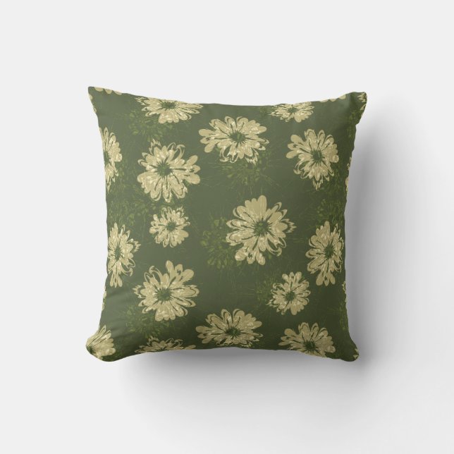 Aquarius Vintage Floral and Plaid Reversible Cushion (Front)