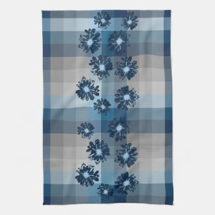 Aquarius Vintage Plaid & Psychedelic Floral Tea Towel