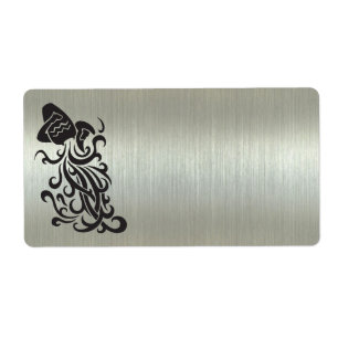 Aquarius Water Bearer Silhouette Metalic Effect