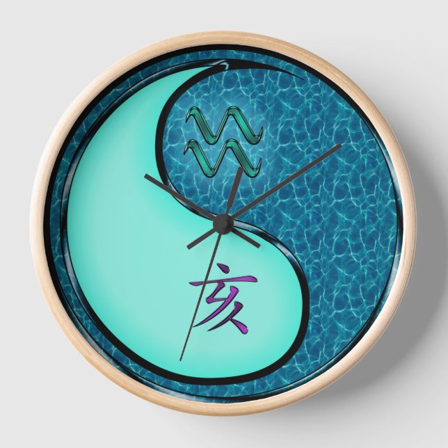 Aquarius & Water Boar Clock (Front)