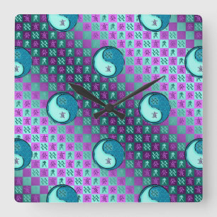 Aquarius & Water Boar Square Wall Clock