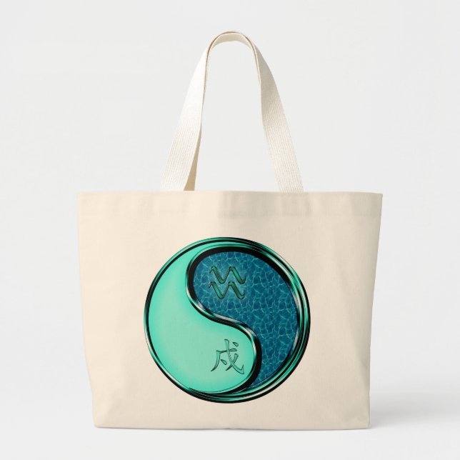 Aquarius & Water Dog Large Tote Bag (Front)