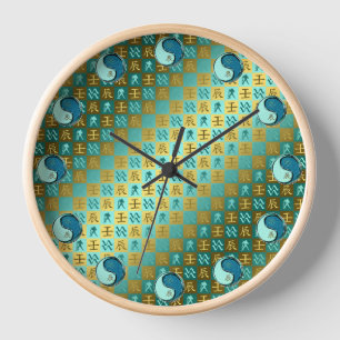 Aquarius & Water Dragon Clock