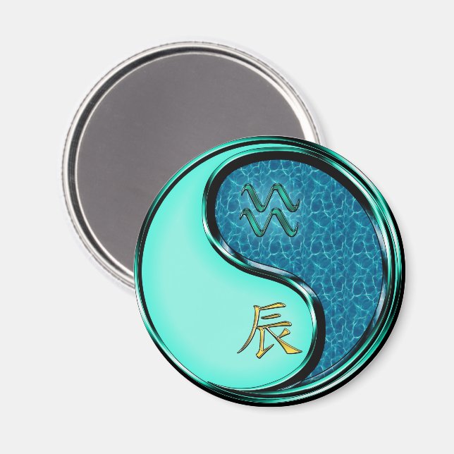 Aquarius & Water Dragon Magnet (Front/Back)