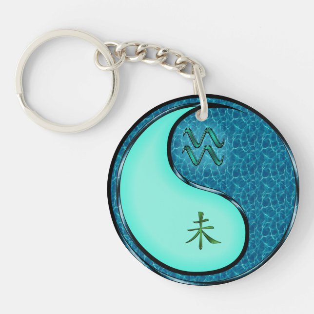 Aquarius & Water Goat Key Ring (Front)