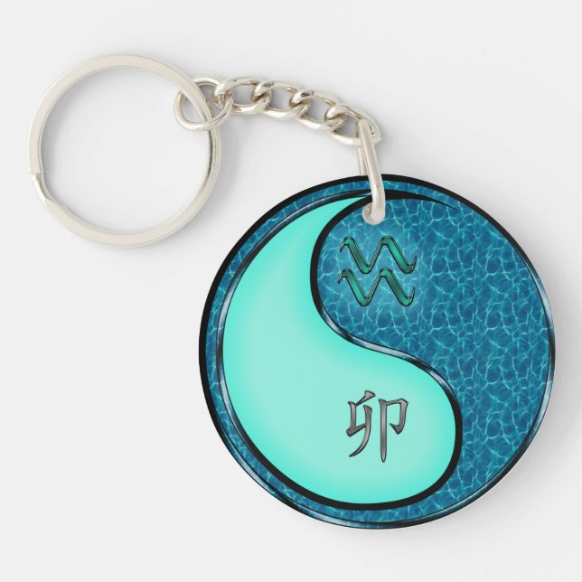 Aquarius & Water Rabbit Key Ring (Front)