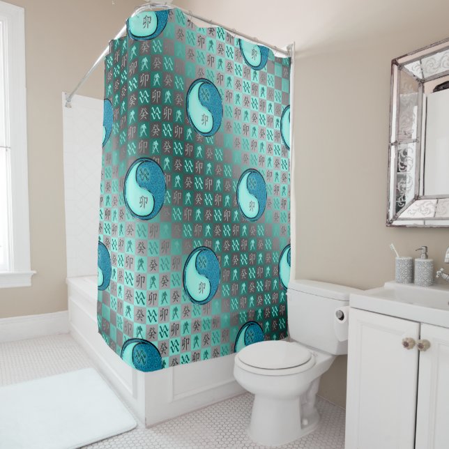 Aquarius & Water Rabbit Shower Curtain (In Situ)