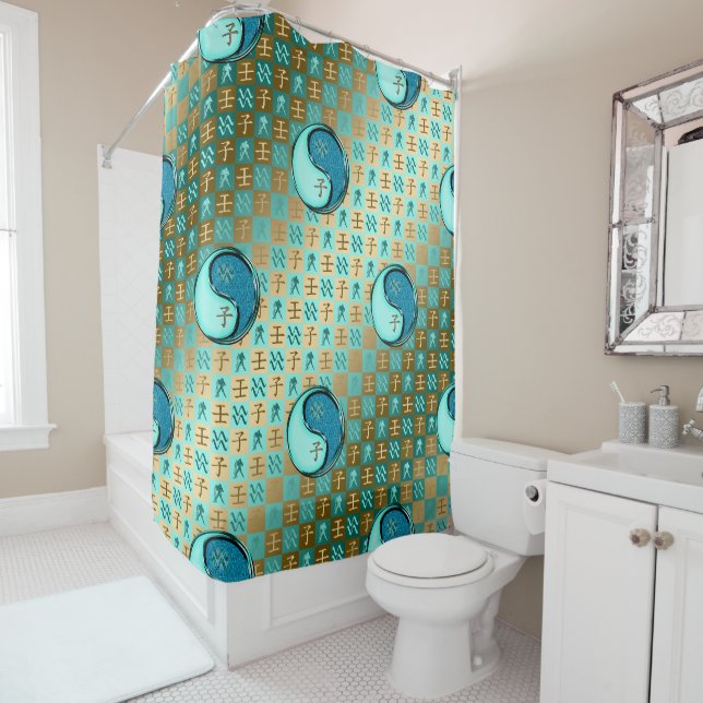 Aquarius & Water Rat Shower Curtain (In Situ)