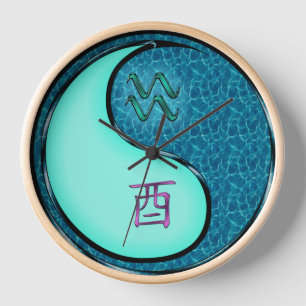 Aquarius & Water Rooster Clock