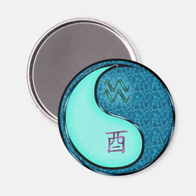 Aquarius & Water Rooster Magnet (Front/Back)