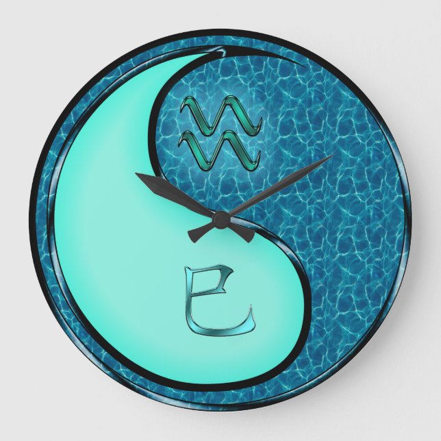 Aquarius & Water Snake Large Clock (Front)