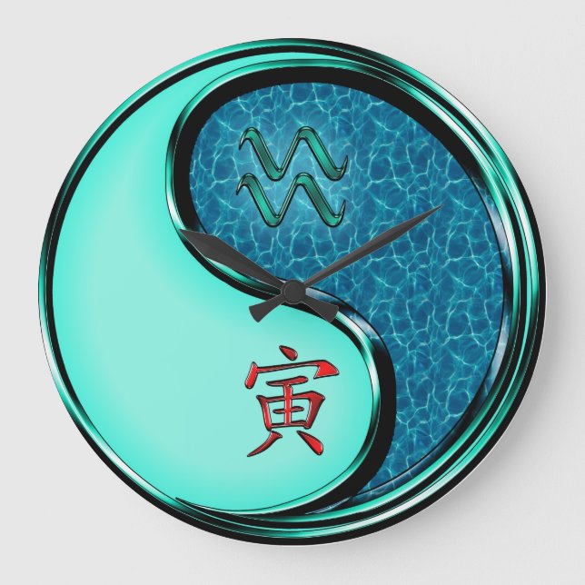 Aquarius & Water Tiger Large Clock (Front)