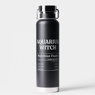 Aquarius Witch Zodiac Birthday Coffee Lover Gift Water Bottle