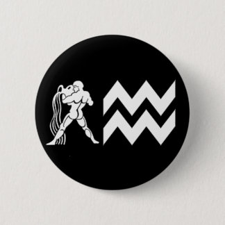 Aquarius with Symbol 6 Cm Round Badge