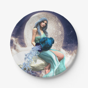 Aquarius – Woman Pouring Water From a Jug Paper Plate