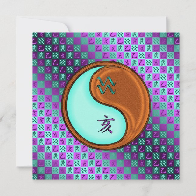 Aquarius & Wood Boar Card (Front)