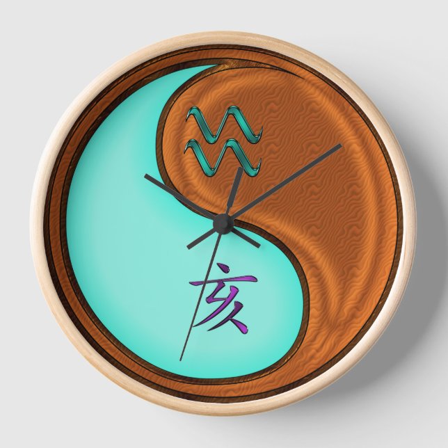 Aquarius & Wood Boar Clock (Front)