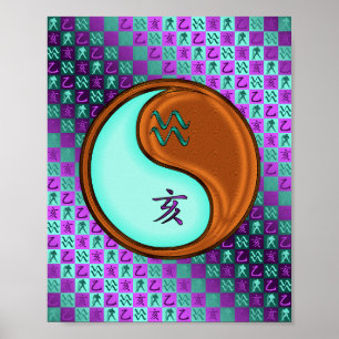 Aquarius & Wood Boar Poster