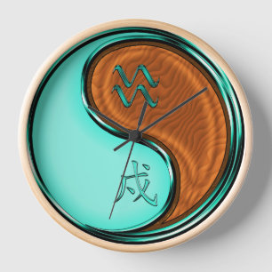 Aquarius & Wood Dog Clock