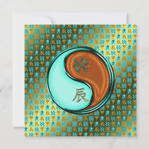 Aquarius & Wood Dragon Card