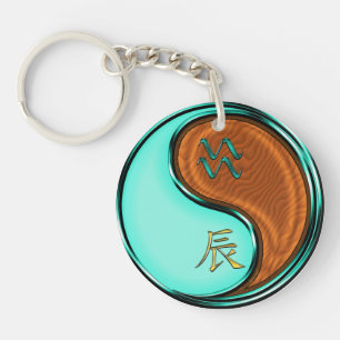 Aquarius & Wood Dragon Key Ring